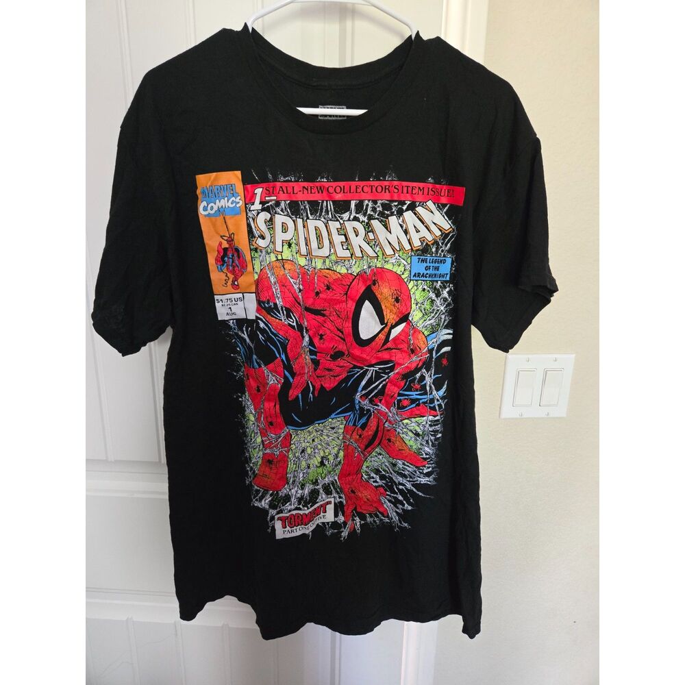 Marvel Spider-Man Torment Comic Cover Men’s Large Black Graphic T-Shirt Tee